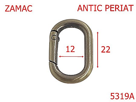 Noutati - 5319A/Inel Carabina Oval Pentru Genti-22-mm-zamac--antic periat-----