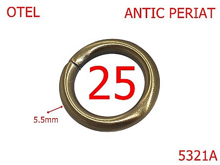 Noutati - 5321A/Inel Rotund Pentru Pielarie-25-mm-otel-5.5-antic periat-----