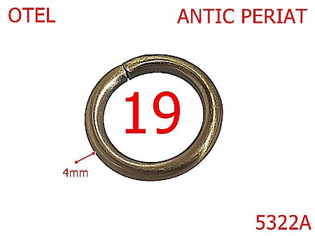 Noutati - 5322A/Inel Rotund Pentru Pielarie-19-mm-otel-4-antic periat-----