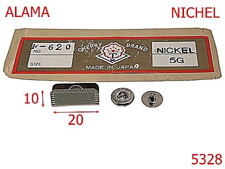 Noutati - 5328/Butoni Inoxidabili  De Margine Portofel-20X10-mm-alama--nichel-----