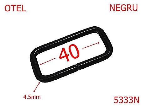Noutati - 5333N/Inel Dreptunghiular Pentru Pielarie-40-mm-otel-4.5-negru--4E8
