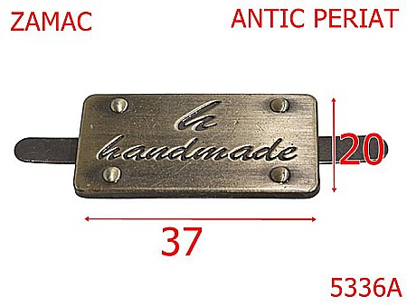 Noutati - 5336A/Placuta Ornamentala Personalizata-37X20-mm-zamac--antic periat-----