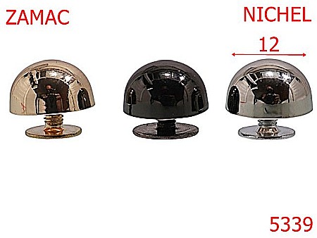 Noutati - 5339/Picioruse Cu Surub Pentru Fund De Poseta-12-mm-zamac--nichel--AE2