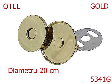 Noutati - 5341G/Magnet Aparent Cu Capac Pentru Marochinarie-20-mm-otel--gold--15B1