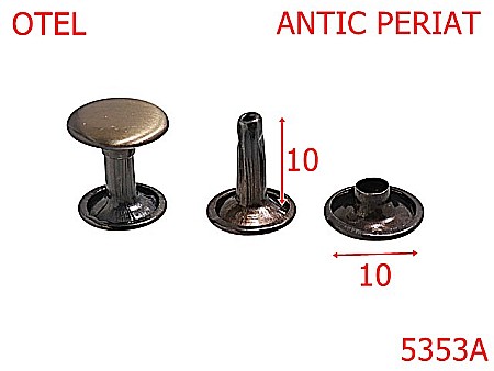 Capse rapide - 5353A/Rivet Dublu Cu Picior De 10 Mm-10-mm-otel--antic periat-----