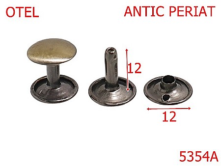Capse rapide - 5354A/Rivet Dublu Cu Picior De 12 Mm-12-mm-otel--antic periat-----