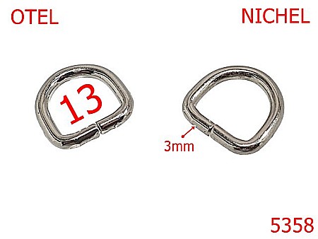 Noutati - 5358/Inel D Pentru Marochinarie Si Incaltaminte-13-mm-otel-3-nichel-3G3
