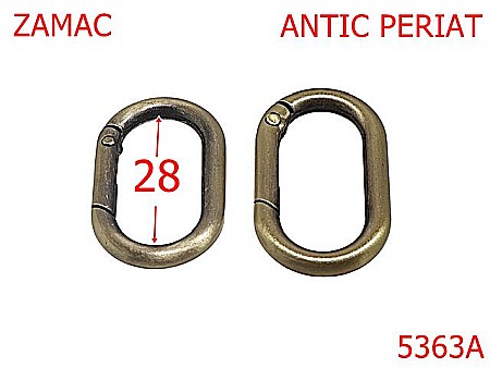 Noutati - 5363A/Inel Carabina Oval Pentru Genti-28-mm-zamac--antic periat--23C12