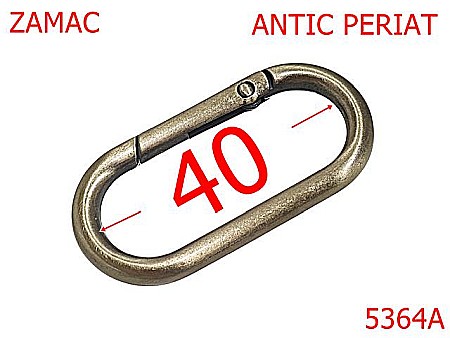 Noutati - 5364A/Inel Carabina Oval Pentru Genti-40-mm-zamac--antic periat-----