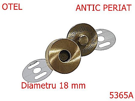 Noutati - 5365A/Magnet Aparent  Pentru Marochinarie-18-mm-otel--antic periat-----