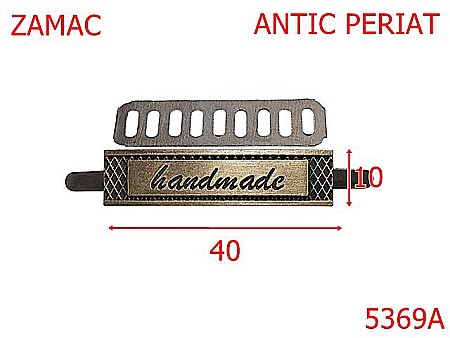 Noutati - 5369A/Placuta Ornamentala Personalizata-40X10-mm-zamac--antic periat-----