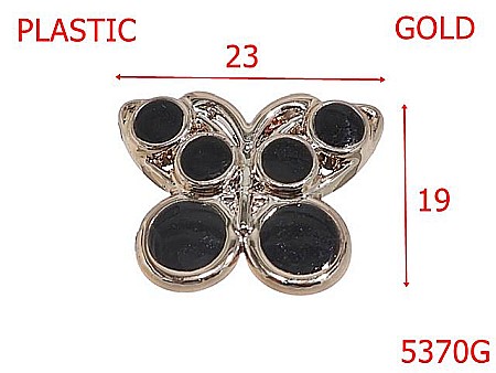 Noutati - 5370G/Ornament Plastic Metalizat-23X19-mm-plastic--gold-----