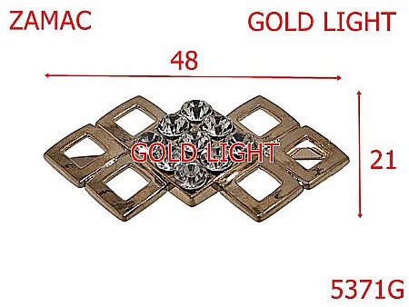 Noutati - 5371G/Ornament Cu Strass Pentru Pielarie -48X21-mm-zamac--gold light-----