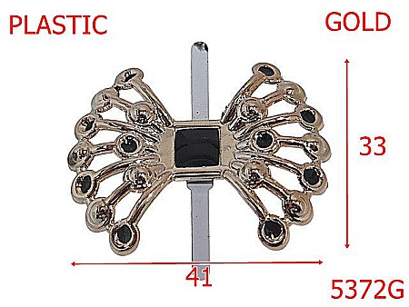 Noutati - 5372G/Ornament Plastic Metalizat-41X33-mm-plastic--gold-----