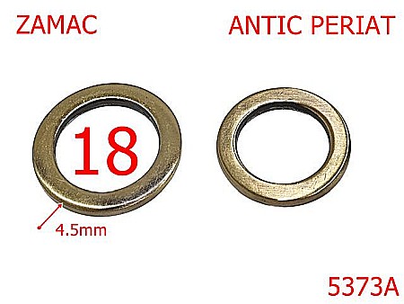 Noutati - 5373A/Inel Rotund Pentru Marochinarie Si Incaltaminte-18-mm-zamac-4.5-antic periat-4H4