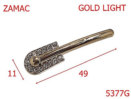 Noutati - 5377G/Ornament Cu Strass Pentru Pielarie -49X11-mm-zamac--gold light-----