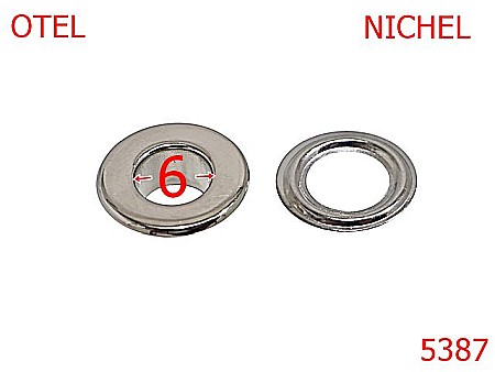 Ocheti - 5387/Ochet Plat Pentru Marochinarie-6-mm-otel--nichel-----
