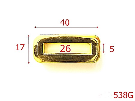Ocheti - 538G/OCHETI DREPTUNGHIULARI ZAMAK 26MM GOLD-26-mm---gold---2C7--M9