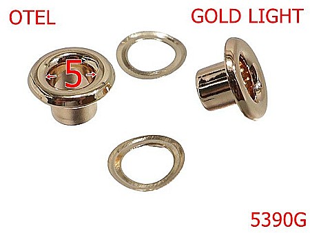 Noutati - 5390G/Ochet Bombat Pentru Marochinarie-5-mm-otel--gold light-----