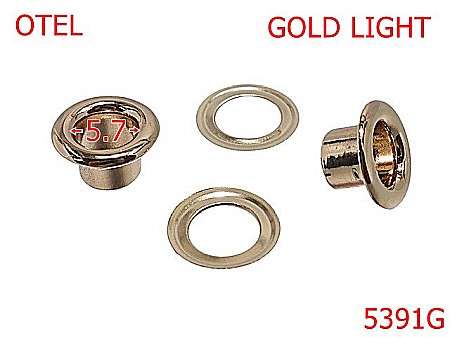 Noutati - 5391G/Ochet Bombat Pentru Marochinarie-5.7-mm-otel--gold light-----