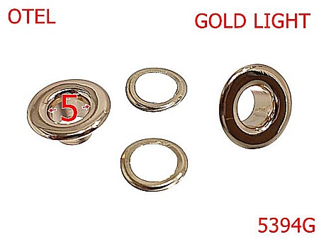 Ocheti - 5394G/Ochet Plat Pentru Marochinarie-5-mm-otel--gold light-----