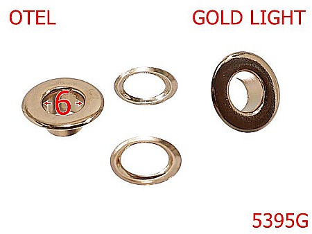 Ocheti - 5395G/Ochet Plat Pentru Marochinarie-6-mm-otel--gold light-----