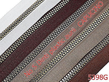 Fermoar - 5398G/Fermoar Plastic Dinti Auri Injectati-NO5----capucino-----