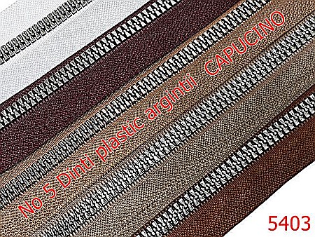 Fermoar - 5403/Fermoar Plastic Dinti Argintii  Injectati-NO5----capucino-----