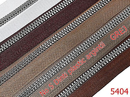 Fermoar - 5404/Fermoar Plastic Dinti Argintii  Injectati-NO5----grej-----