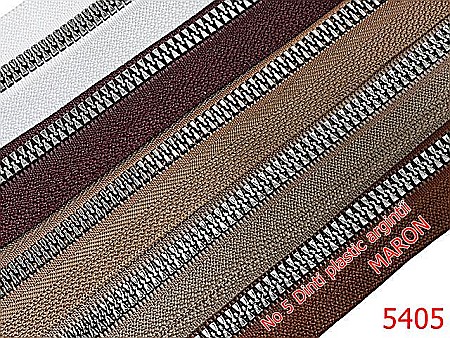 Fermoar - 5405/Fermoar Plastic Dinti Argintii  Injectati-NO5----maron-----