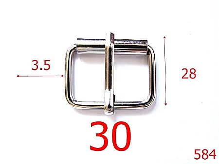 Catarame rola si 1 cui - 584/CATARAMA CU ROLA  30MM*3.5MM/NIKEL-30-mm-3.5-nichel-7H2-7F1-6i5-6K3--B5