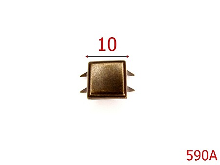 Accesorii metalice pentru marochinarie - 590A/ORNAMENT PLAT 10*10MM-10-mm---antic-----S17