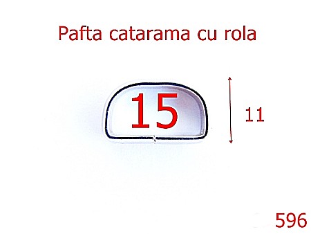 Pasant pafta - 596/PAFTA 15MM CATARAMA CU ROLA NIKEL-15-mm---nichel---6G6--D37/F43