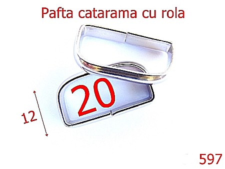 Pasant pafta - 597/PAFTA 20MM CATARAMA CU ROLA NIKEL-20-mm---nichel---7C5/7G4/7K6/6F8/7F5--E16