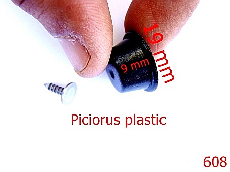 Picioruse fund - 608/PICIORUS PLASTIC NEGRU 19MM-19-mm---negru---4G4--N8