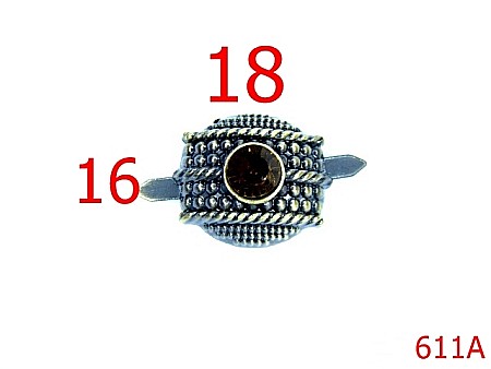 Accesorii metalice pentru marochinarie - 611A/ORNAMENT 1.8CMX1.6CM ANTIK-18X16-mm---antic-----D4
