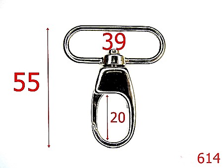 Carabine poseta - 614/CARABINA 39MM-39-mm---nichel---5H6-5A2/7B4--K14