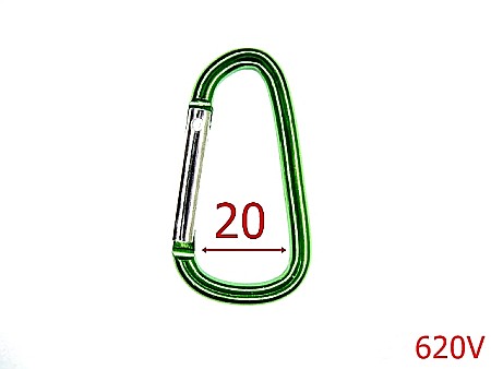 Carabine portchei - 620V/CARABINA ALUMINIU  ELOXAT-20-mm---VERDE--5M8-5A6-5A4--M28