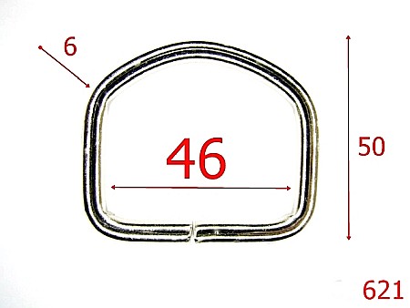 Accesorii metalice pentru marochinarie - 621/INEL 46MM  S 6MM-46-mm-6-nichel-2D4-3A7-2D6-2C4-3A4--