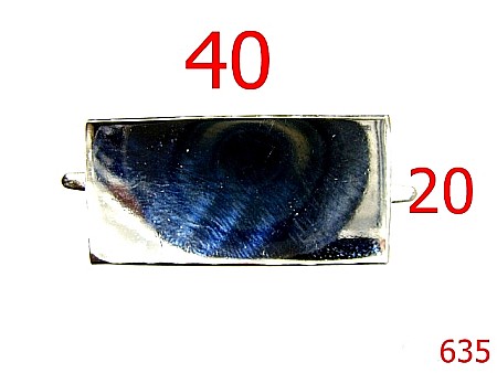Placute ornamentale - 635/ORNAMENT DREPTUNGHIUAR-40X20-mm---nichel-15A6--15A6--G21