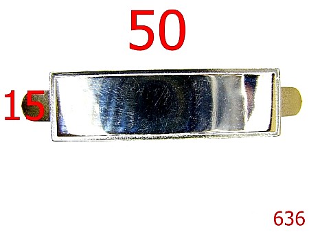 Placute ornamentale - 636/ORNAMENT DREPTUNGHIUAR-50X14-mm---nichel-15A7--15A7--K38