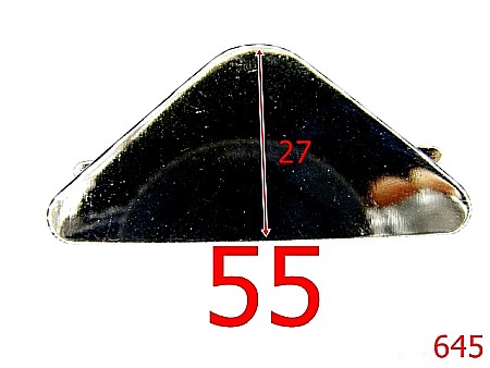 Placute ornamentale - 645/ORNAMENT TRIUNGHIULAR-55-mm---nichel-15A7--15A7--N20