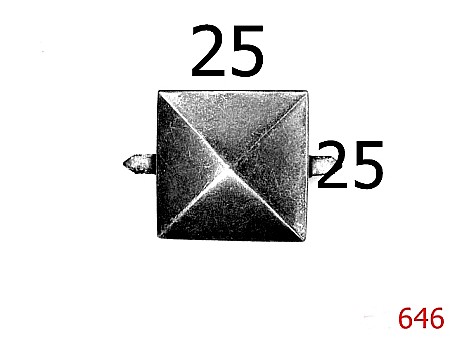 Ornamente mici - 646/ORNAMENT PIRAMIDAL 25X25-25X25-mm---nichel-15B7--4I7--B11