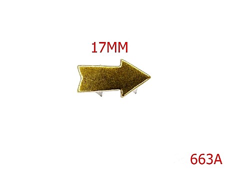 Accesorii metalice pentru marochinarie - 663A/SAGEATA ANTIC -17-mm---antic-----D9