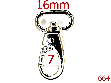 Carabine poseta - 664/CARABINA 16MM/NIKEL-16-mm---nichel---5E6--
