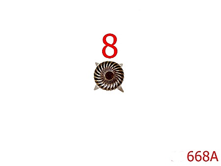 Accesorii metalice pentru marochinarie - 668A/ORNAMENT 8MM ANTIC-8-mm---antic-----