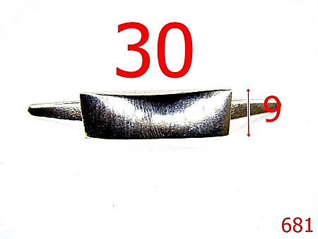 Placute ornamentale - 681/ORNAMENT ZAMAK  3 CM-30X9-mm---nichel-15A6-15A7----