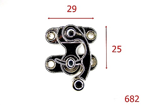 Inchizatori - 682/INCHIZATOARE  CU CARLIG-29X25-mm---nichel---12J2--S30