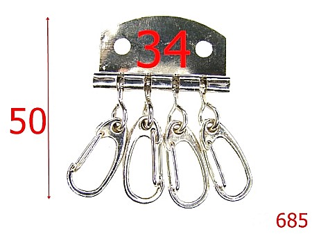 Carabine portchei - 685/CARABINE PORTCHEI 4 BUC ZAMAK-50X34-mm---nichel---5F4-5C2-4F-I3