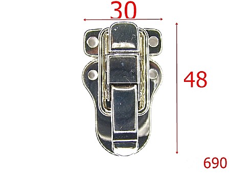 Inchizatori servieta - 690/INCHIZATOR  MIC LADITA-48X30-mm---nichel---12i4--M12